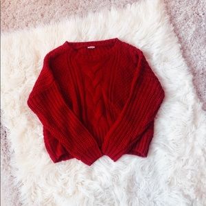 Garage Red Knit Sweater